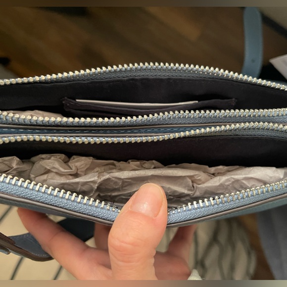 NEW Coach Pebble Leather Double Zip Crossbody Bag Detachable Strap Drop22”CJ789 - Picture 12 of 17